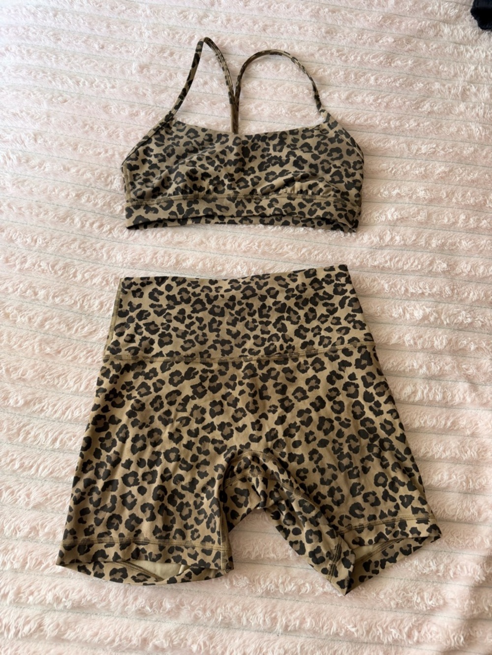 Leopard Print Bralette and High-Waist Shorts Set lululemon